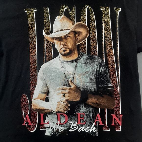 Jason Aldean Mens T Shirt Small We Back Tour Black Concert Country Crew Neck - Picture 1 of 8